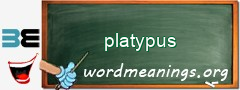 WordMeaning blackboard for platypus